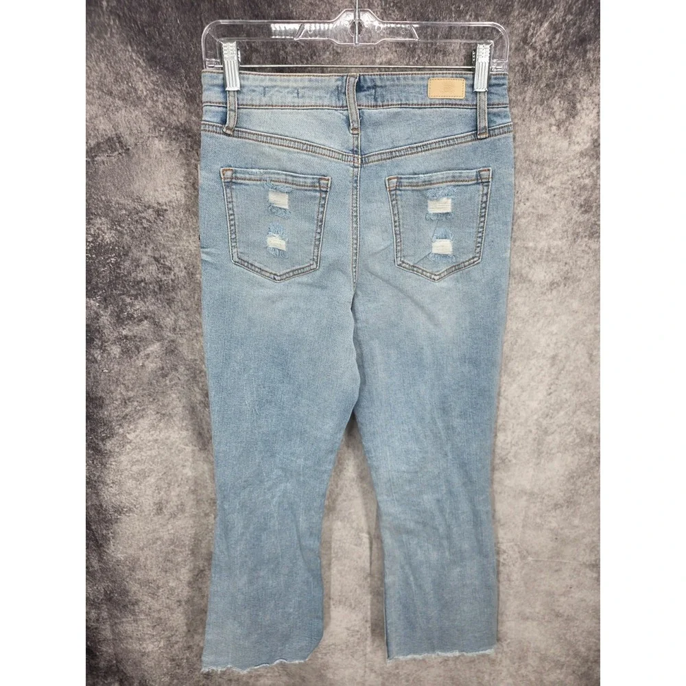 Sofia Jeans Womens 6 Blue High Rise Cropped Flare Denim Raw Hem Distressed New - Picture 6 of 16